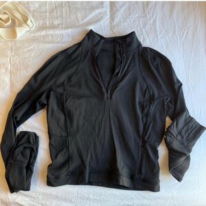 Lululemon Black Quarter Zip Workout Top